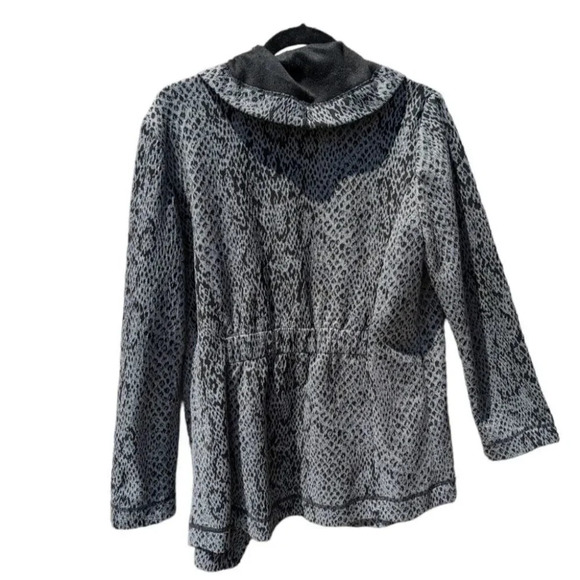 Calvin Klein Woman M  Poly/Rayon/Spandex Charcoal Open Cardigan Snake - Picture 2 of 7